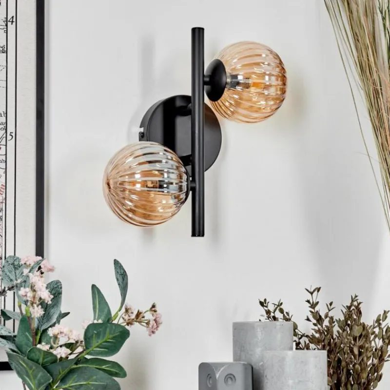 hofstein Applique murale - Verre Chehalis Ambre, 2 lumières