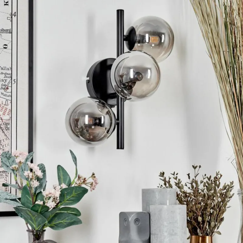 hofstein Applique murale - Verre Chehalis Fumé, 3 lumières