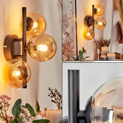 hofstein Applique murale - Verre Chehalis Ambre, 3 lumières