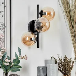 hofstein Applique murale - Verre Chehalis Ambre, 3 lumières