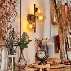 hofstein Applique murale - Verre Chehalis Ambre, 3 lumières