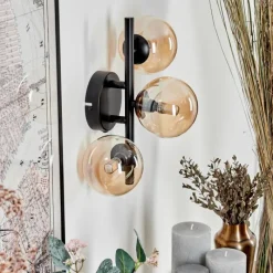 hofstein Applique murale - Verre Chehalis Ambre, 3 lumières