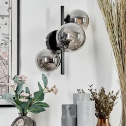 hofstein Applique murale - Verre Chehalis Fumé, 3 lumières