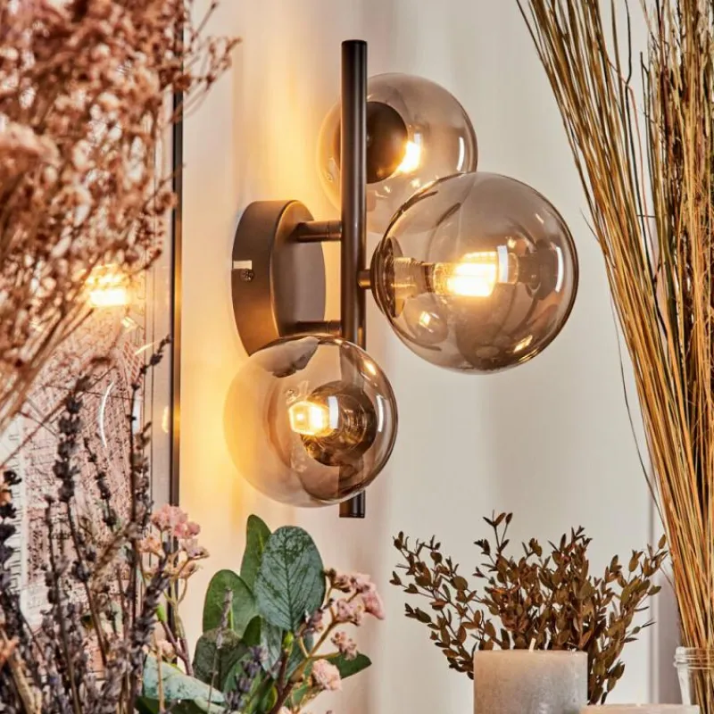 hofstein Applique murale - Verre Chehalis Fumé, 3 lumières