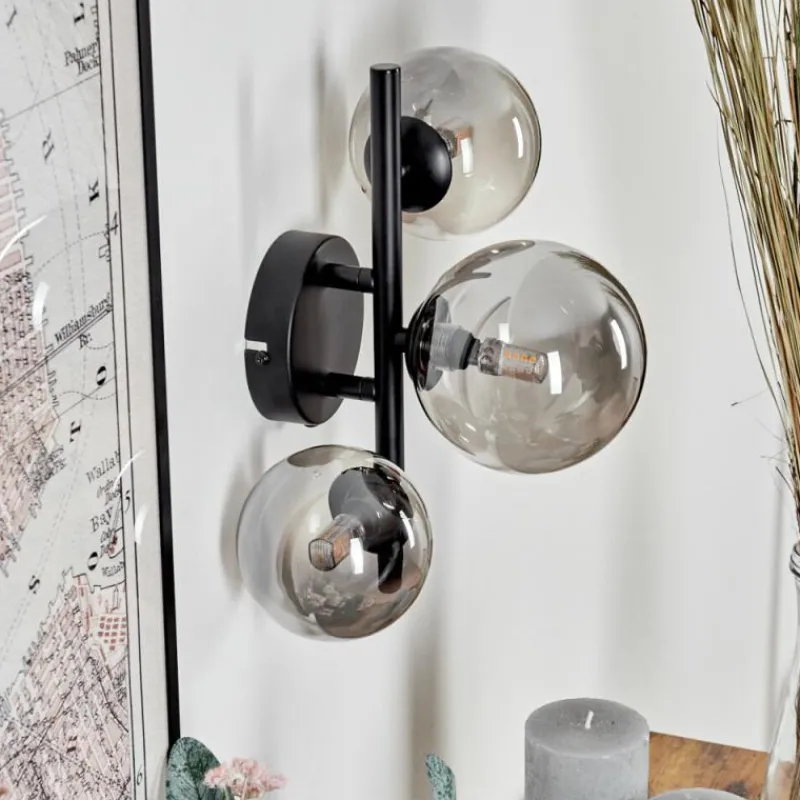 hofstein Applique murale - Verre Chehalis Fumé, 3 lumières