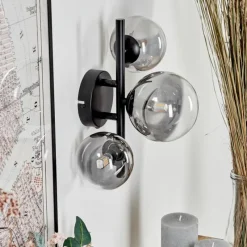 Suspension Verre Fumé-hofstein Applique murale - Verre Chehalis Clair, Fumé, 3 lumières