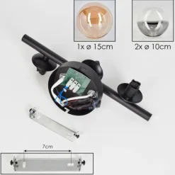 hofstein Applique murale - Verre Chehalis Ambre, Clair, Fumé, 3 lumières