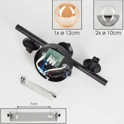 hofstein Applique murale - Verre Chehalis Ambre, Clair, Fumé, 3 lumières