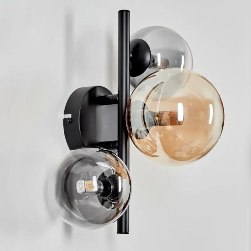 hofstein Applique murale - Verre Chehalis Ambre, Clair, Fumé, 3 lumières