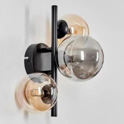 hofstein Applique murale - Verre Chehalis Ambre, Fumé, 3 lumières