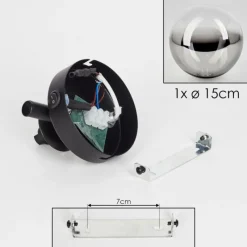 hofstein Applique murale - Verre Chehalis Clair, Fumé, 1 lumière