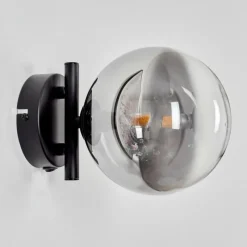 hofstein Applique murale - Verre Chehalis Clair, Fumé, 1 lumière