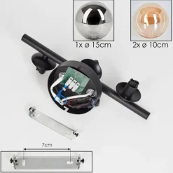 hofstein Applique murale - Verre Chehalis Ambre, Fumé, 3 lumières