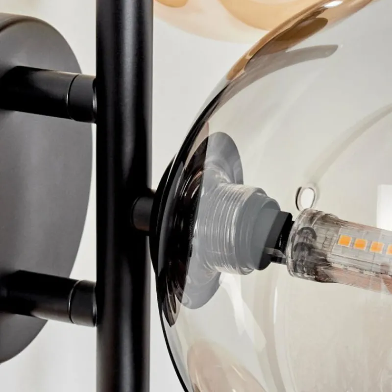 hofstein Applique murale - Verre Chehalis Ambre, Fumé, 3 lumières