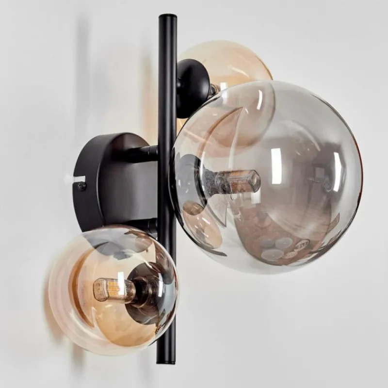 hofstein Applique murale - Verre Chehalis Ambre, Fumé, 3 lumières