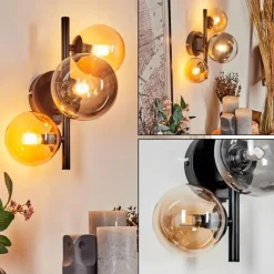 hofstein Applique murale - Verre Chehalis Ambre, Clair, Fumé, 3 lumières