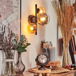 hofstein Applique murale - Verre Chehalis Ambre, Clair, Fumé, 3 lumières