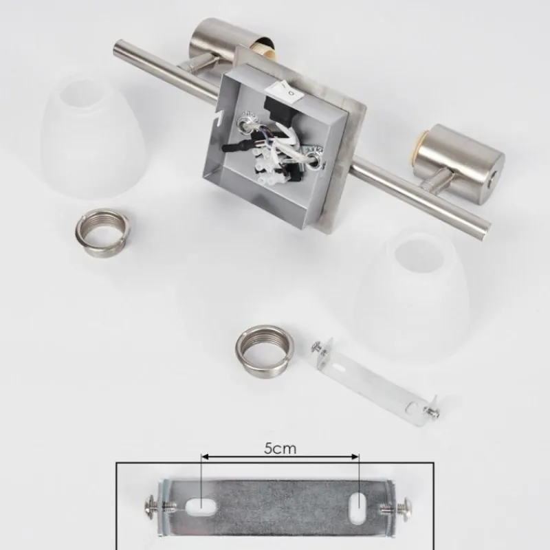 hofstein Applique murale Villaseca LED Nickel mat, 2 lumières