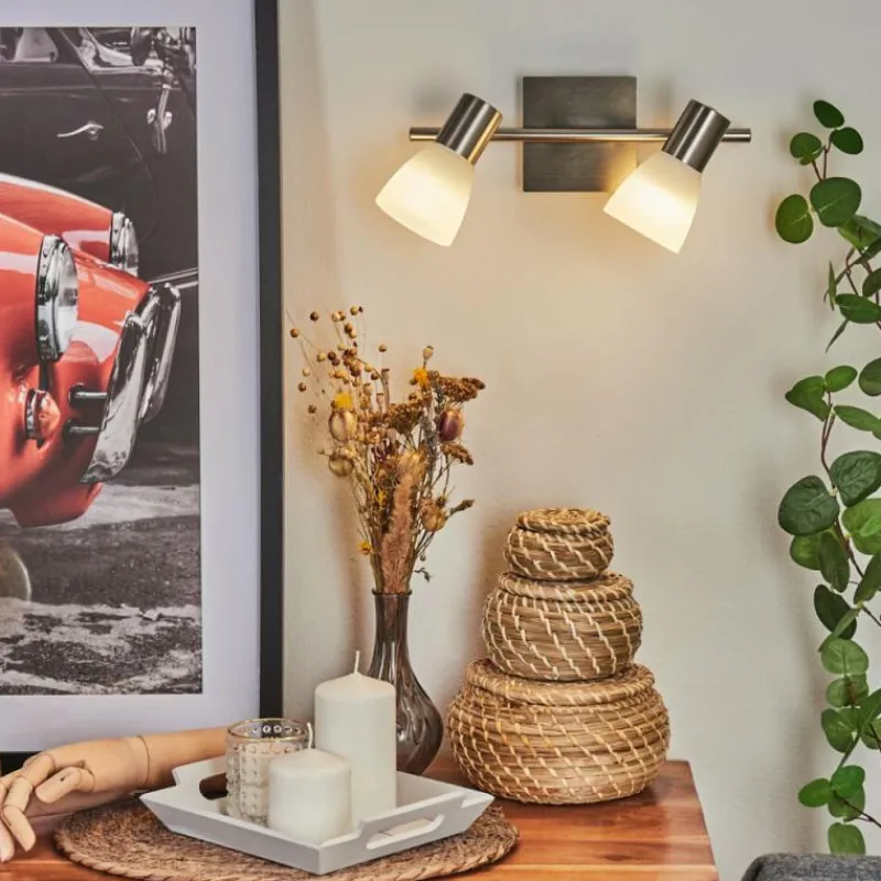 hofstein Applique murale Villaseca LED Nickel mat, 2 lumières