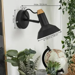 Lampes Vintages & Rétros-hofstein Applique murale Vouzy Noir, 1 lumière