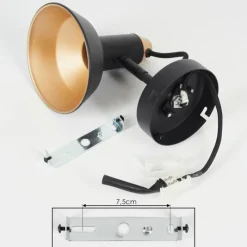 Lampes Vintages & Rétros-hofstein Applique murale Vouzy Noir, 1 lumière