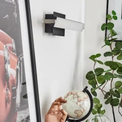 hofstein Applique murale Waltenheim LED Nickel mat, Noir, 1 lumière