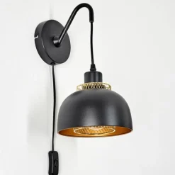 Lampes Dorées-hofstein Applique murale Wambez Noir, 1 lumière