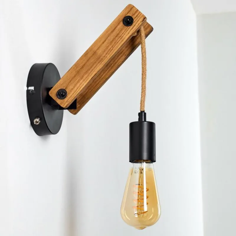 Luminaires Scandinaves-hofstein Applique murale Aarhus Bois foncé, Noir, 1 lumière