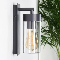 Lampes Industrielles-hofstein Applique murale Abaco Anthracite, 1 lumière