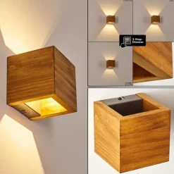 hofstein Applique murale Adak LED Bois foncé, 1 lumière