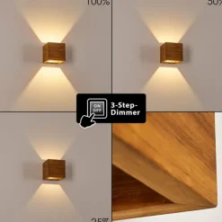 hofstein Applique murale Adak LED Bois foncé, 1 lumière