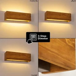 hofstein Applique murale Adak LED Bois foncé, 1 lumière