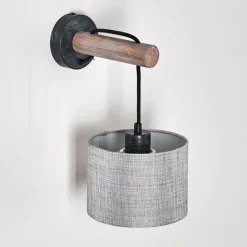 Lampes En Tissu-hofstein Applique murale Adelboden Bois foncé, Noir, 1 lumière