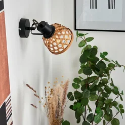 Style Boho-Chic-hofstein Applique murale Aeschi Noir, 1 lumière