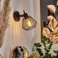 Lampes Industrielles-hofstein Applique murale Albreda Noir, 1 lumière