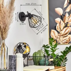 Lampes Industrielles-hofstein Applique murale Albreda Noir, 1 lumière