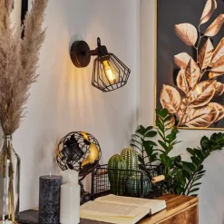 Lampes Industrielles-hofstein Applique murale Albreda Noir, 1 lumière