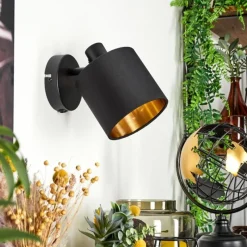 Lampes Dorées-hofstein Applique murale Alsen Noir, 1 lumière