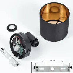 Lampes Dorées-hofstein Applique murale Alsen Noir, 1 lumière