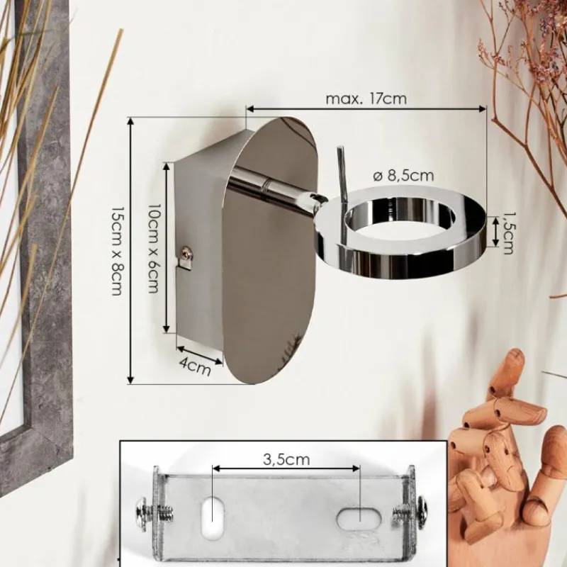 hofstein Applique murale Altamahaw LED Argenté, 1 lumière