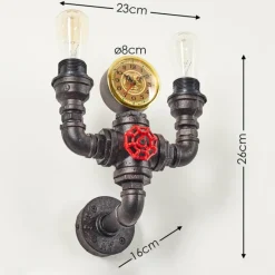 hofstein Applique murale Amal Noir, 2 lumières