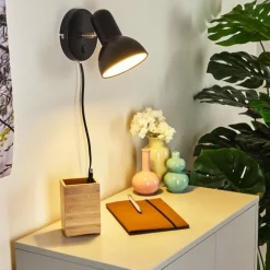 hofstein Applique murale Ambousi Chrome, Noir, 1 lumière* Appliques