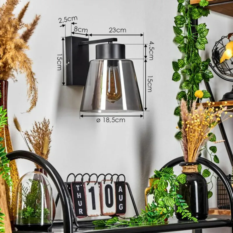 hofstein Applique murale Angelshaug Noir, 1 lumière