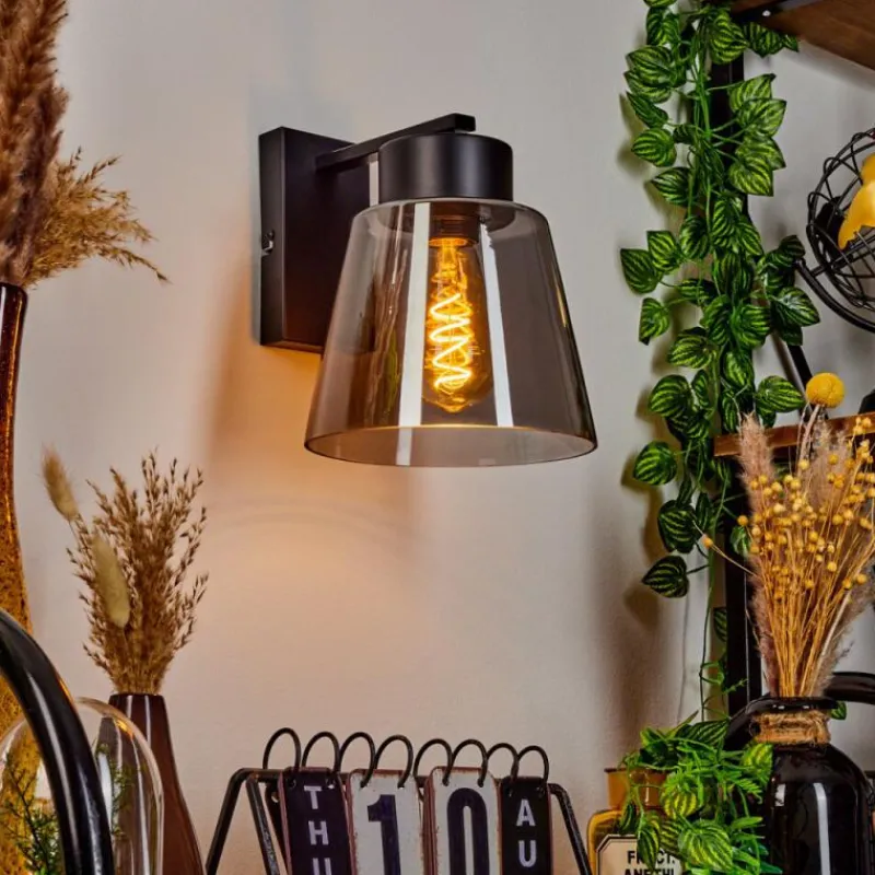 hofstein Applique murale Angelshaug Noir, 1 lumière