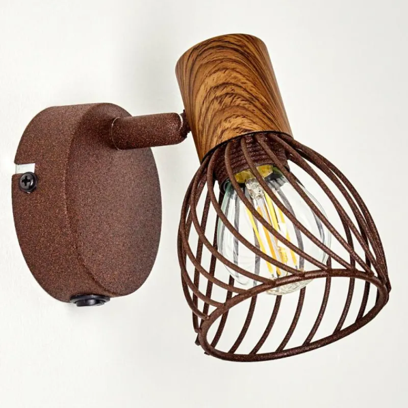 hofstein Applique murale Arjen Bois foncé, Rouille, 1 lumière