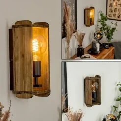 Lampes Vintages & Rétros-hofstein Applique murale Avestruz Écru, Noir, 1 lumière