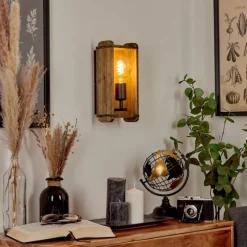 Lampes Vintages & Rétros-hofstein Applique murale Avestruz Écru, Noir, 1 lumière