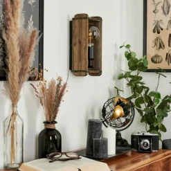 Lampes Vintages & Rétros-hofstein Applique murale Avestruz Écru, Noir, 1 lumière