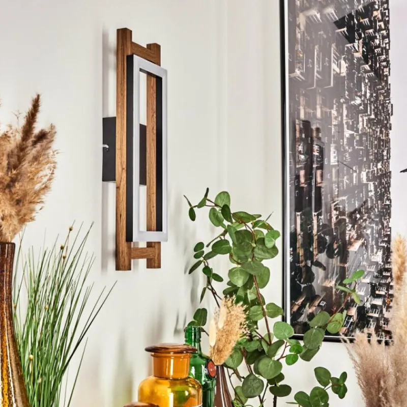 hofstein Applique murale Ayajasco LED Couleur bois, Écru, Noir, 1 lumière