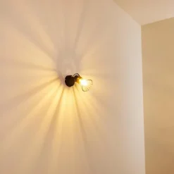 Lampes Dorées-hofstein Applique murale Ayen Noir doré, 1 lumière